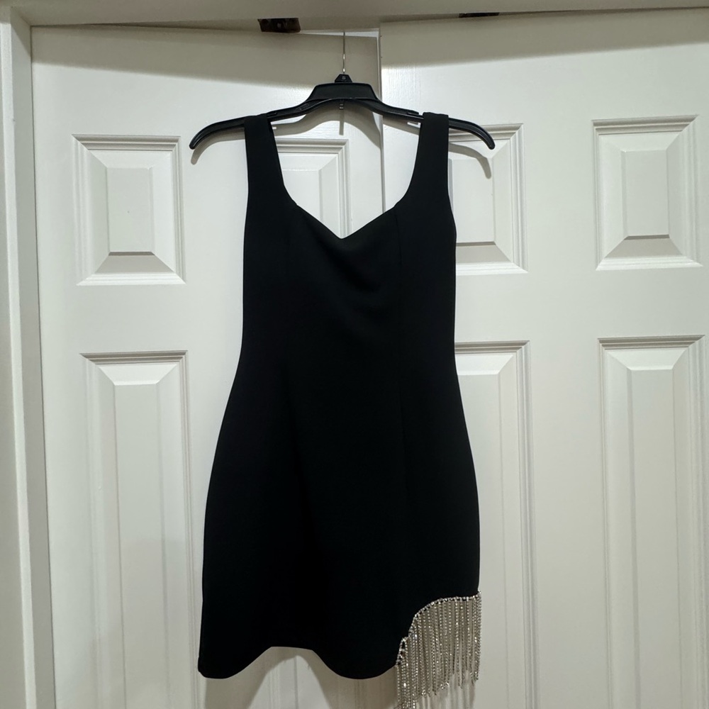Lea & Viola Black Asymmetrical Sheath Dress